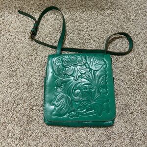 Patricia Nash Green Embossed Crossbody Bag